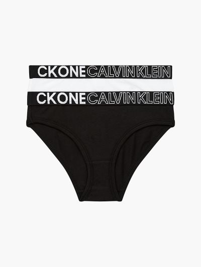 Calvin Klein Ruhák HU654788 | Calvin Klein CK One Lány Bikini Alsó Fekete / Fehér